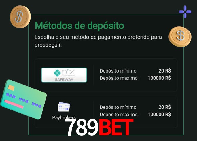 O cassino 789Bet oferece uma grande variedade de métodos de pagamento